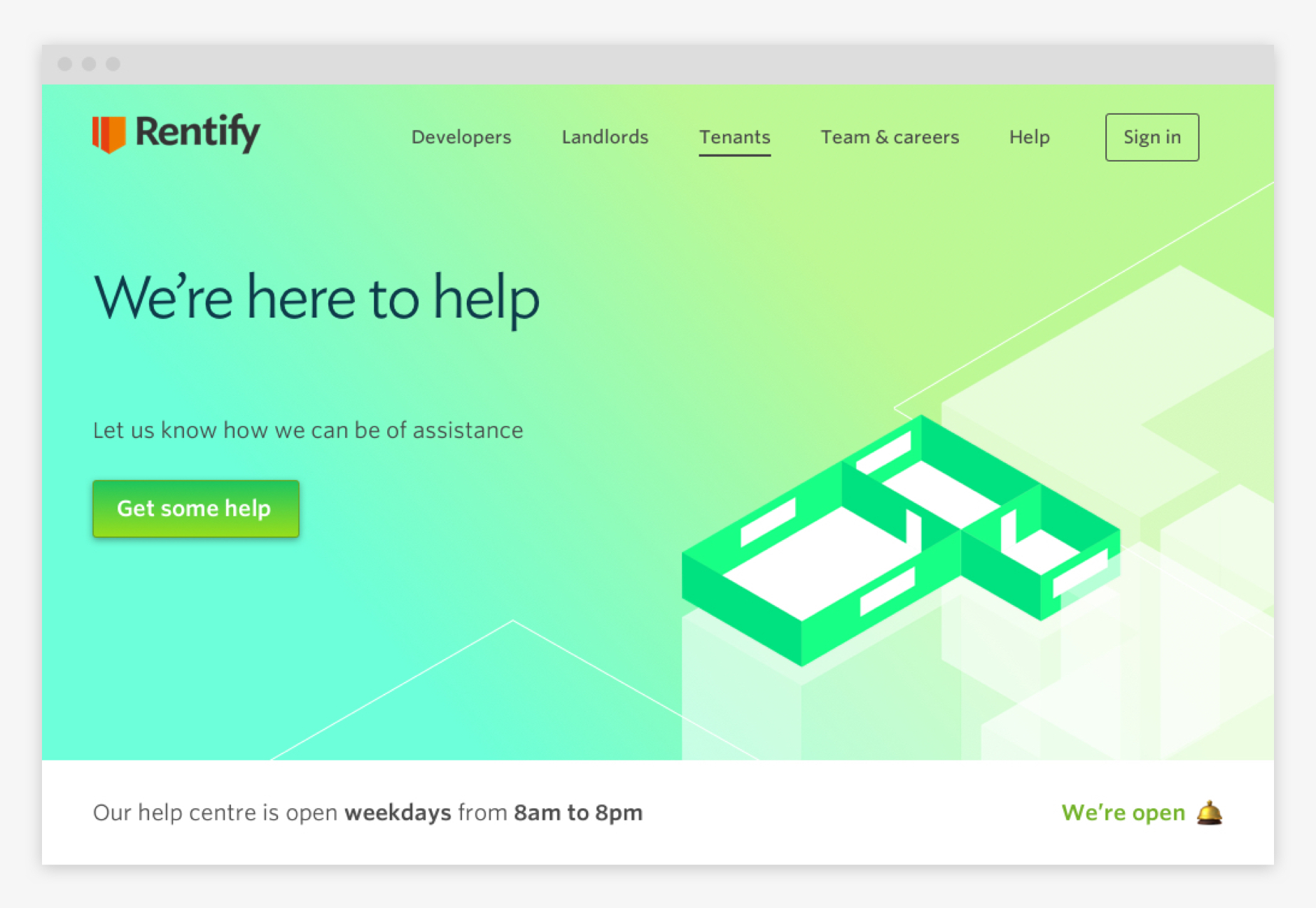 The Rentify help portal.